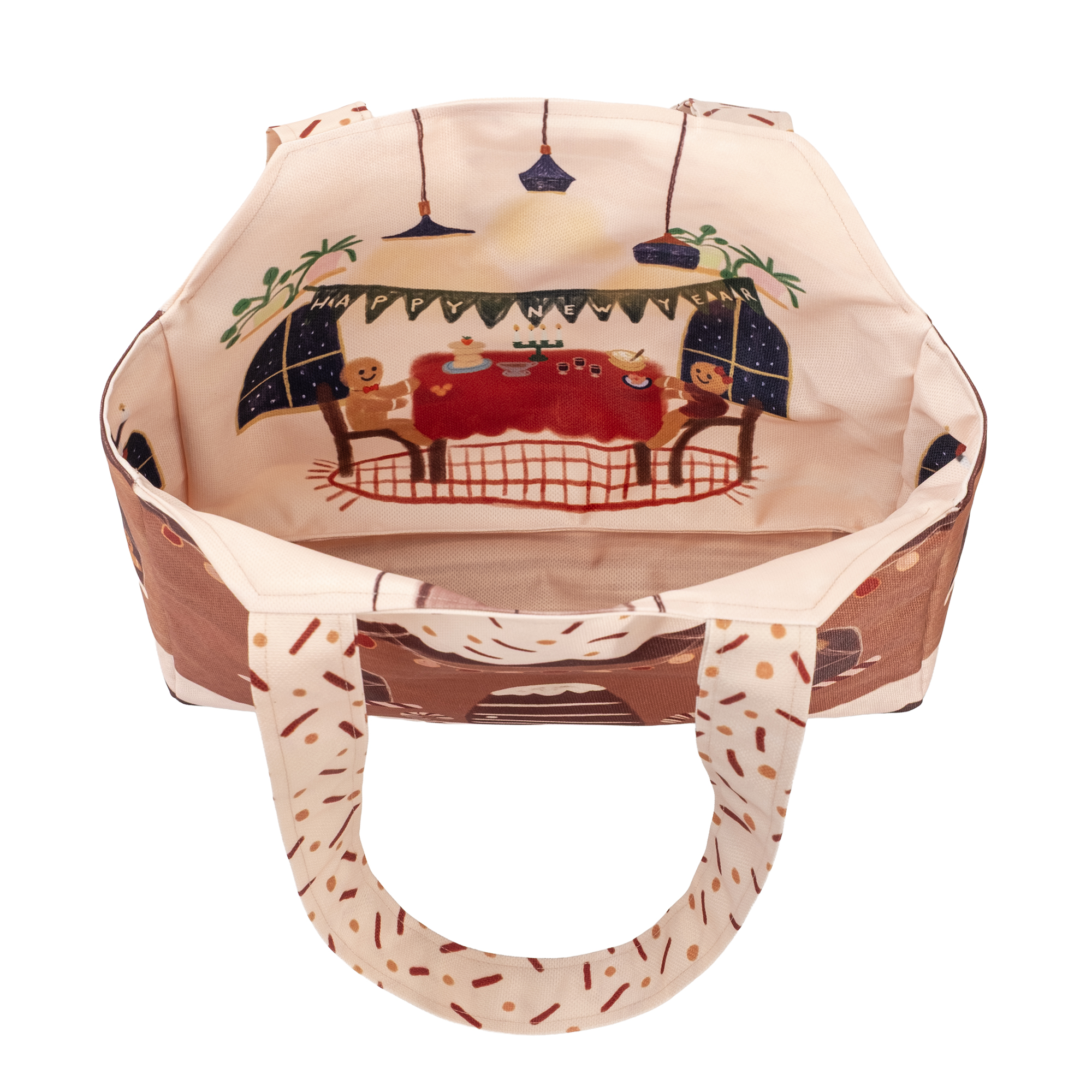 Snowy Gingerbread House Handbag - Görsel 6